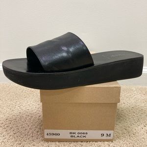 J Crew leather slides